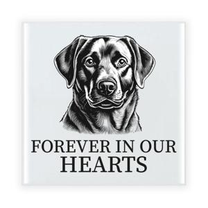 Herdenkings cadeau tegel - hondenliefhebber - Labrador Retriever hond - zwart/wit - keramiek - 15 cm