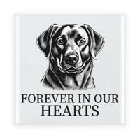 Herdenkings cadeau tegel - hondenliefhebber - Labrador Retriever hond - zwart/wit - keramiek - 15 cm