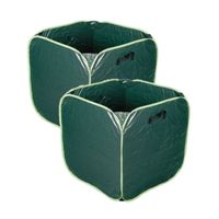 2x stuks tuinafvalzakken opvouwbaar groen 290 liter - Tuinafvalzak - thumbnail