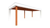 Tijdelijk 15% korting | Buitenverblijf Verona 750x335 cm - Plat dak model rechts- Plat dak- Onbehandeld lariks Douglas hout- Trendhout
