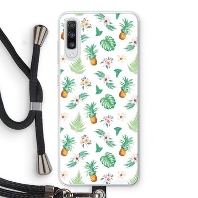 Ananas bladeren: Samsung Galaxy A70 Transparant Hoesje met koord