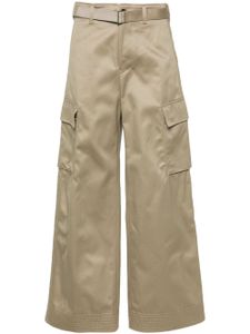 sacai pantalon cargo à taille ceinturée - Marron