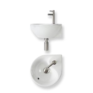 Fonteinset Baseline hoek keramiek 35x35x14.5 cm wit glans
