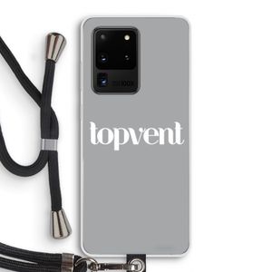 Topvent Grijs Wit: Samsung Galaxy S20 Ultra Transparant Hoesje met koord