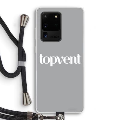 Topvent Grijs Wit: Samsung Galaxy S20 Ultra Transparant Hoesje met koord