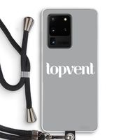 Topvent Grijs Wit: Samsung Galaxy S20 Ultra Transparant Hoesje met koord