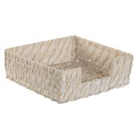 Servethouder Home ESPRIT Wit Natuurlijk Bamboe Rotan 18 x 18 x 6 cm