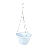 Plasticforte Plantenpot - hangend - kunststof - wit - D20 x H12 cm - bloempot aan ketting Plasticforte Plantenpot - hangend - kunststof - wit - D20 x H12 cm - bloempot aan ketting