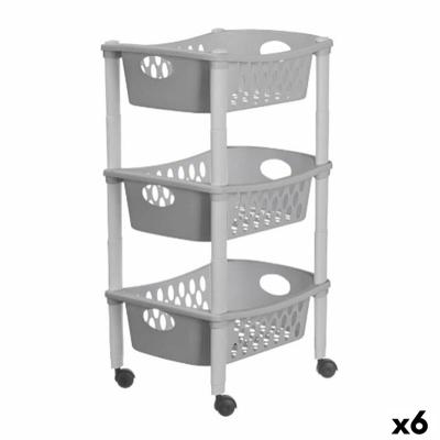 Groentetrolley Stefanplast Grijs Plastic 40 x 29,5 x 68,5 cm (6 Stuks)