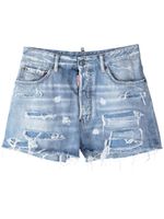 DSQUARED2 short en jean à effet usé - Bleu