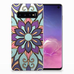 Samsung Galaxy S10 TPU Case Purple Flower