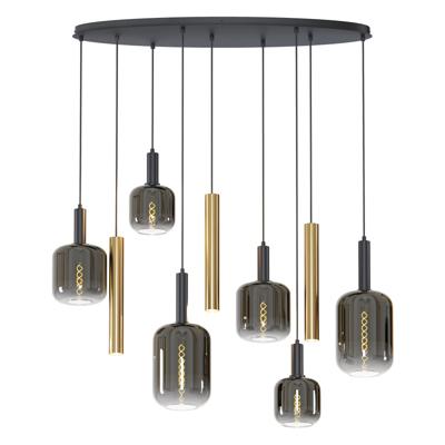Lucide JOANET Tube - Hanglamp - 6xE27 - Messing