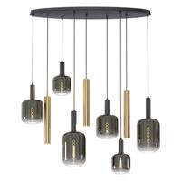 Lucide JOANET Tube - Hanglamp - 6xE27 - Messing