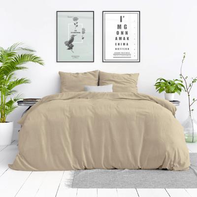 Dekbedovertrek Stone Washed - Lits-Jumeaux (240x220 cm) - Zand Katoen - Dessin: Effen - Dreamhouse - Dekbed-Discounter.nl