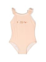 Chloé Kids maillot de bain volanté à logo imprimé - Tons neutres