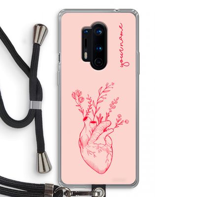 Blooming Heart: OnePlus 8 Pro Transparant Hoesje met koord