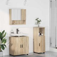 Badkamermeubelset met opslag 3 pcs Sonoma eiken 61 x 35 x 64 cm