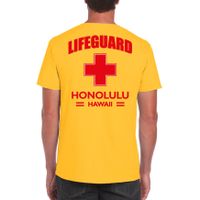 Reddingsbrigade / lifeguard Honolulu Hawaii t-shirt geel / achter bedrukking heren 2XL  - - thumbnail