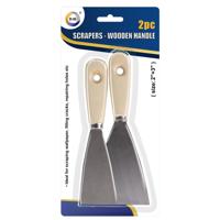 DID Plamuurmessen - 2x stuks - houten handvat - 5 en 7,5 cm