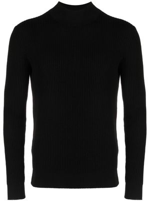 Tagliatore pull nervuré Gus à col montant - Noir