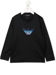 Emporio Armani Kids t-shirt à logo brodé - Noir