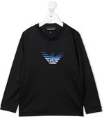 Emporio Armani Kids t-shirt à logo brodé - Noir