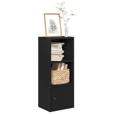 Boekenkast 31x24x77 cm bewerkt hout zwart eikenkleurig