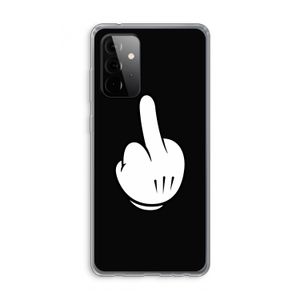 Middle finger black: Samsung Galaxy A72 Transparant Hoesje