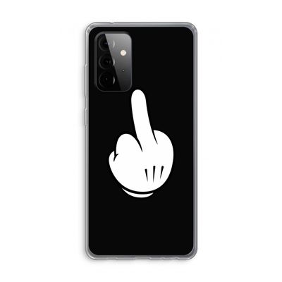 Middle finger black: Samsung Galaxy A72 Transparant Hoesje