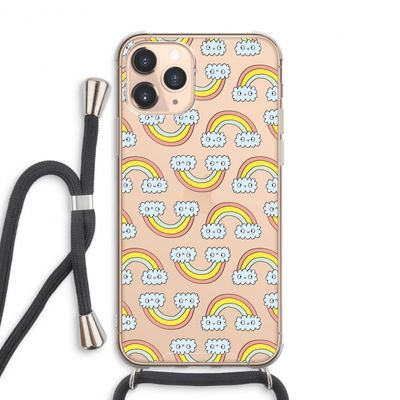 Regenboog: iPhone 11 Pro Max Transparant Hoesje met koord