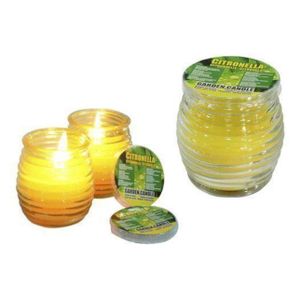 Setje van 3x citronella geur kaarsen in glas 8.5 cm   -