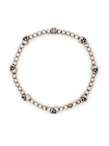 Alexander McQueen bracelet de perles à breloques tête de mort - Argent