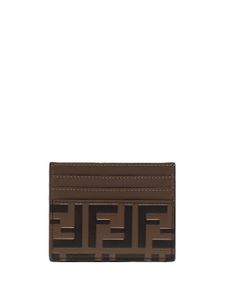 FENDI porte-cartes à logo FF imprimé - Marron