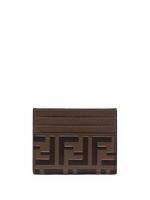 FENDI porte-cartes à logo FF imprimé - Marron