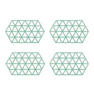 Krumble Siliconen pannenonderzetter Hexagon lang - Groen - Set van 4