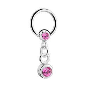 Jeweled Ball Closure Ring met bedel Chirurgisch staal 316L / Belegde messing Piercingringen