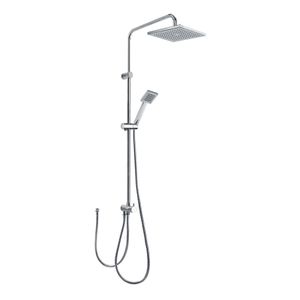 Tres Selection glijstang set met regendouche 111 cm vierkant chroom