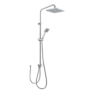 Tres Selection glijstang set met regendouche 111 cm vierkant chroom