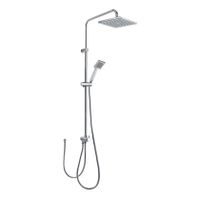 Tres Selection glijstang set met regendouche 111 cm vierkant chroom