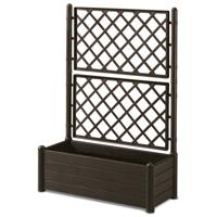 Rechthoekige bloembak met rooster - Houten afwerking - 100 x 43 x H 142 cm - 80 L - Moka Rechthoekige bloembak met rooster - Houten afwerking - 100 x 43 x H 142 cm - 80 L - Moka