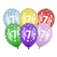 6x stuks Ballonnen 7 jaar thema met sterretjes