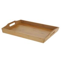 Bamboe hout dienblad/serveerblad - lichtbruin - 43 x 29 x 5 cm