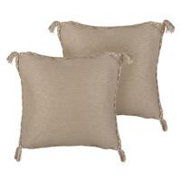 Beliani - ERIGERON - Sierkussen set van 2 - Beige - 45 x 45 cm - Jute - thumbnail