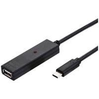 VALUE USB 2.0 Verleng kabel met actieve Repeater, A - C, zwart, 10 m