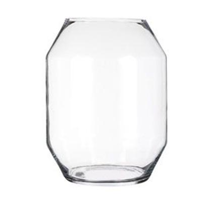 Bloemenvaas Dali Elegance - transparant glas - D19 x H25 cm - sierlijk hoekig model