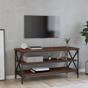 Tv-meubel 100x40x50 cm bewerkt hout bruineikenkleurig