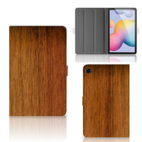 Samsung Galaxy Tab S6 Lite | S6 Lite (2022) Tablet Book Cover Donker Hout - thumbnail