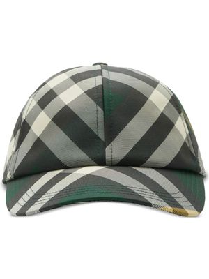 Burberry casquette en coton à carreaux - Vert