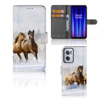 OnePlus Nord CE 2 | Telefoonhoesje | Met pasjeshouder | Paarden