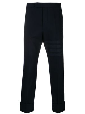 Thom Browne pantalon de costume en flanelle à 4 bandes - Bleu